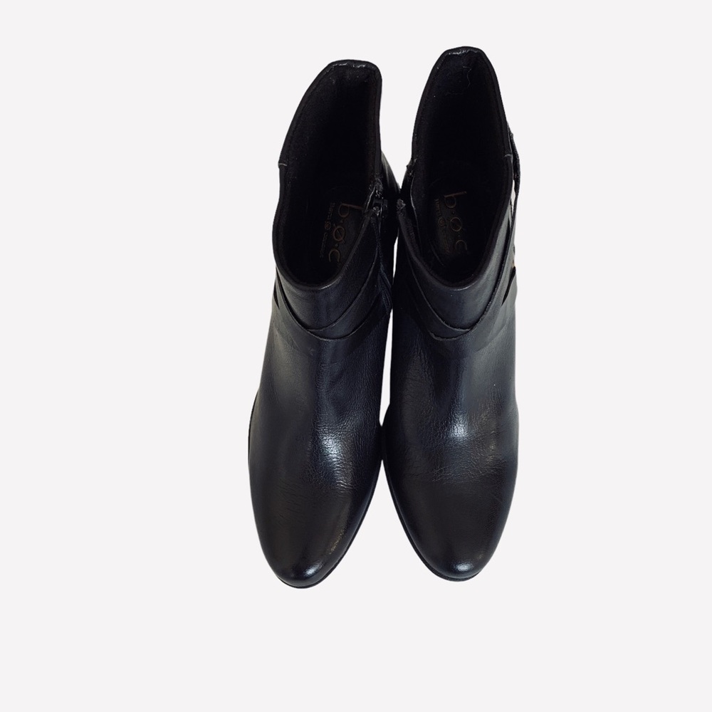 B.O.C BLACK LEATHER ANKLE BOOTS - Picture 11 of 15